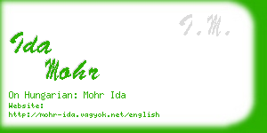 ida mohr business card